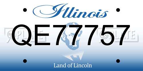 QE77757 Illinois License Plate