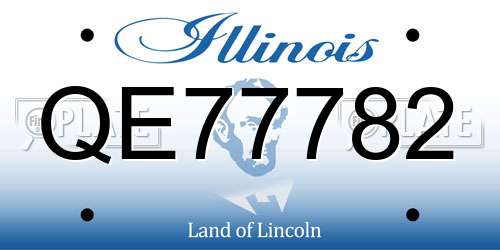 QE77782 Illinois License Plate