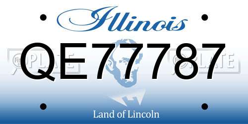 QE77787 Illinois License Plate