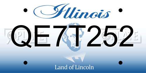 QE7T252 Illinois License Plate