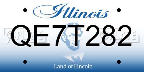 QE7T282 Illinois License Plate