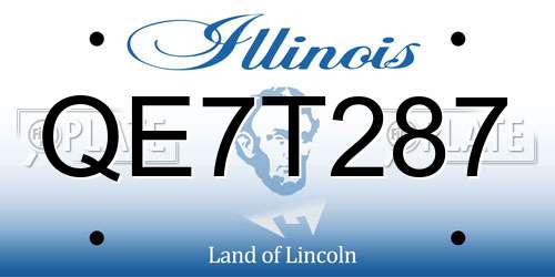 QE7T287 Illinois License Plate