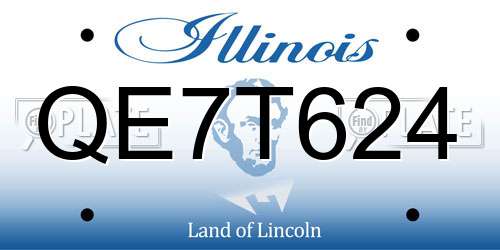 QE7T624 Illinois License Plate