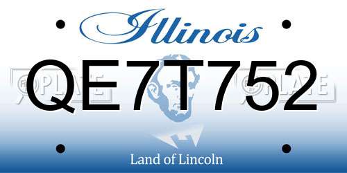 QE7T752 Illinois License Plate