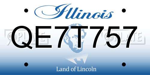 QE7T757 Illinois License Plate