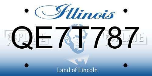 QE7T787 Illinois License Plate