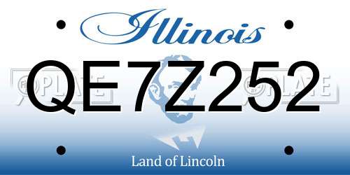 QE7Z252 Illinois License Plate
