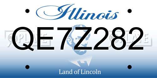 QE7Z282 Illinois License Plate