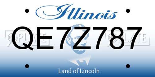 QE7Z787 Illinois License Plate