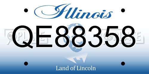 QE88358 Illinois License Plate