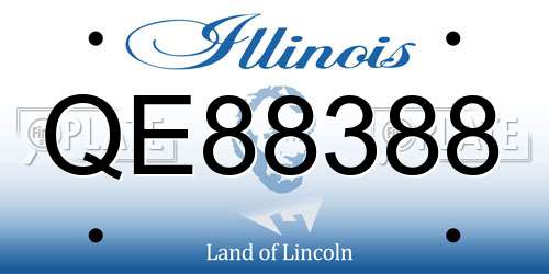 QE88388 Illinois License Plate