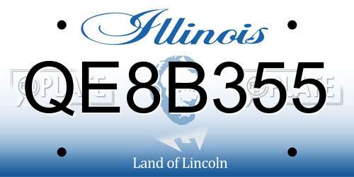 QE8B355 Illinois License Plate