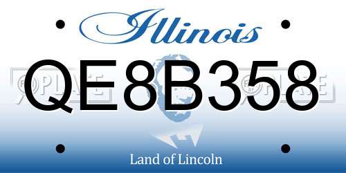 QE8B358 Illinois License Plate