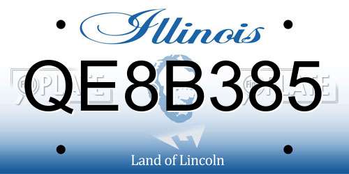 QE8B385 Illinois License Plate