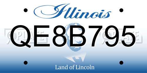 QE8B795 Illinois License Plate