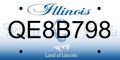 QE8B798 Illinois License Plate