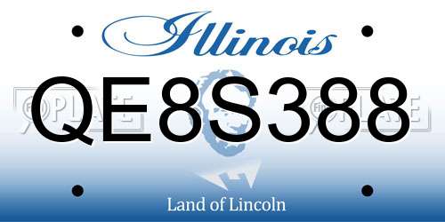 QE8S388 Illinois License Plate