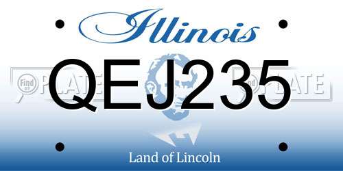 QEJ235 Illinois License Plate