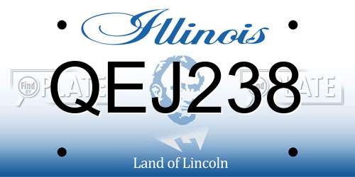 QEJ238 Illinois License Plate