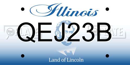 QEJ23B Illinois License Plate