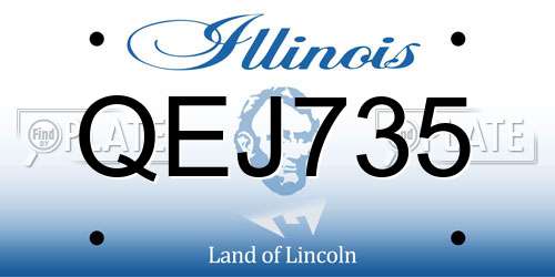 QEJ735 Illinois License Plate