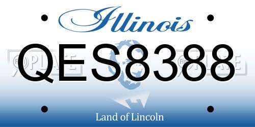 QES8388 Illinois License Plate