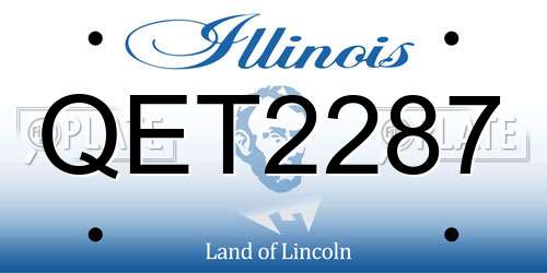 QET2287 Illinois License Plate