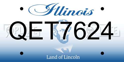 QET7624 Illinois License Plate