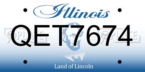 QET7674 Illinois License Plate