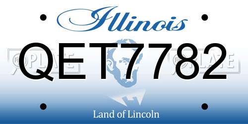 QET7782 Illinois License Plate
