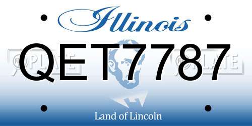 QET7787 Illinois License Plate