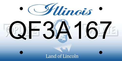 QF3A167 Illinois License Plate