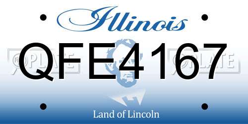 QFE4167 Illinois License Plate