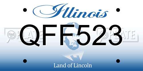 QFF523 Illinois License Plate