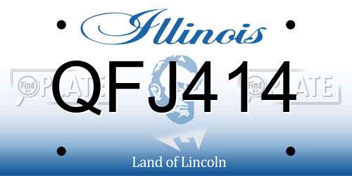 QFJ414 Illinois License Plate