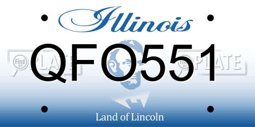 QFO551 Illinois License Plate