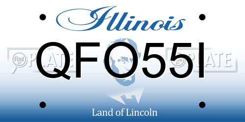 QFO55I Illinois License Plate
