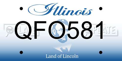 QFO581 Illinois License Plate