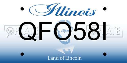 QFO58I Illinois License Plate