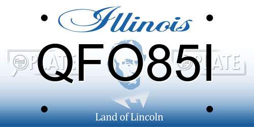 QFO85I Illinois License Plate