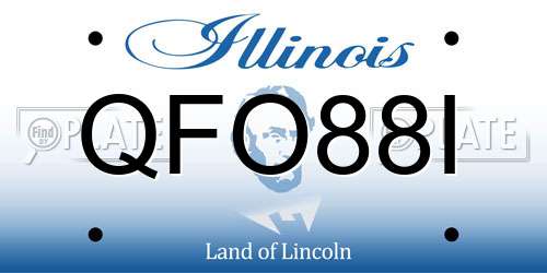 QFO88I Illinois License Plate