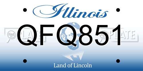 QFQ851 Illinois License Plate