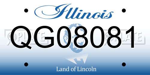 QG08081 Illinois License Plate