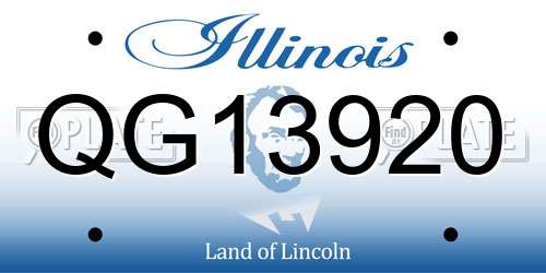 QG13920 Illinois License Plate