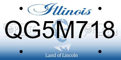 QG5M718 Illinois License Plate