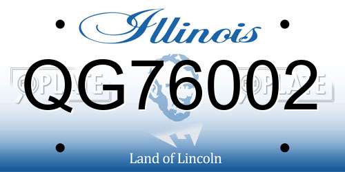 QG76002 Illinois License Plate