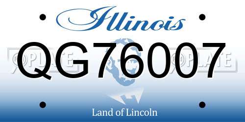 QG76007 Illinois License Plate