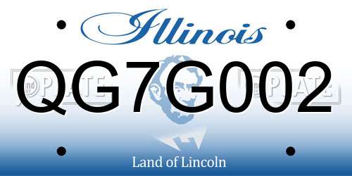 QG7G002 Illinois License Plate
