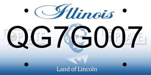 QG7G007 Illinois License Plate