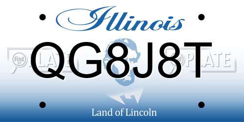 QG8J8T Illinois License Plate